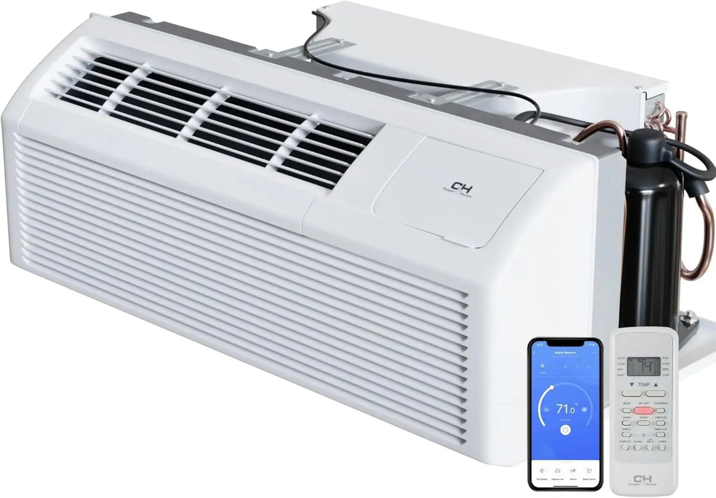 15,000 BTU PTAC Packaged Terminal A/C with Heat Pump (R32 Refrigerant) and 3.5 kW Electric Heater Including Wireless