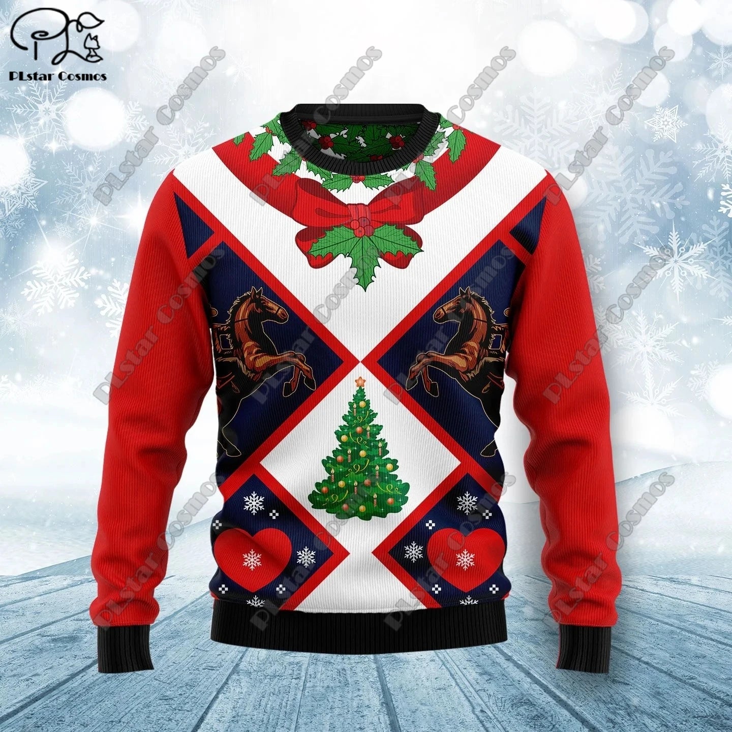 3D Printing Christmas Christmas Tree Santa Claus Tattoo Cat Animal Deer Bear Sweater Streetwear Casual Winter Sweatshirt  M2