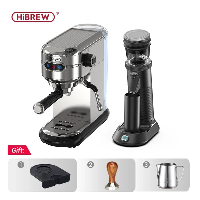 HiBREW Coffee Maker Cafetera 20 Bar Inox Semi Automatic Super Slim ESE POD& Powder Espresso Cappuccino Machine Hot Water H11