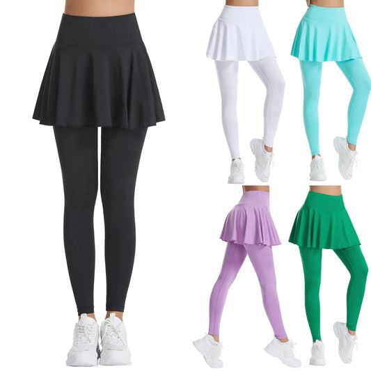 Autumn New Pant Skirt Fake Two Pieces Shark Leggings Women Popular Shaping Yoga Fitness Seamless Sports Leggings Summer