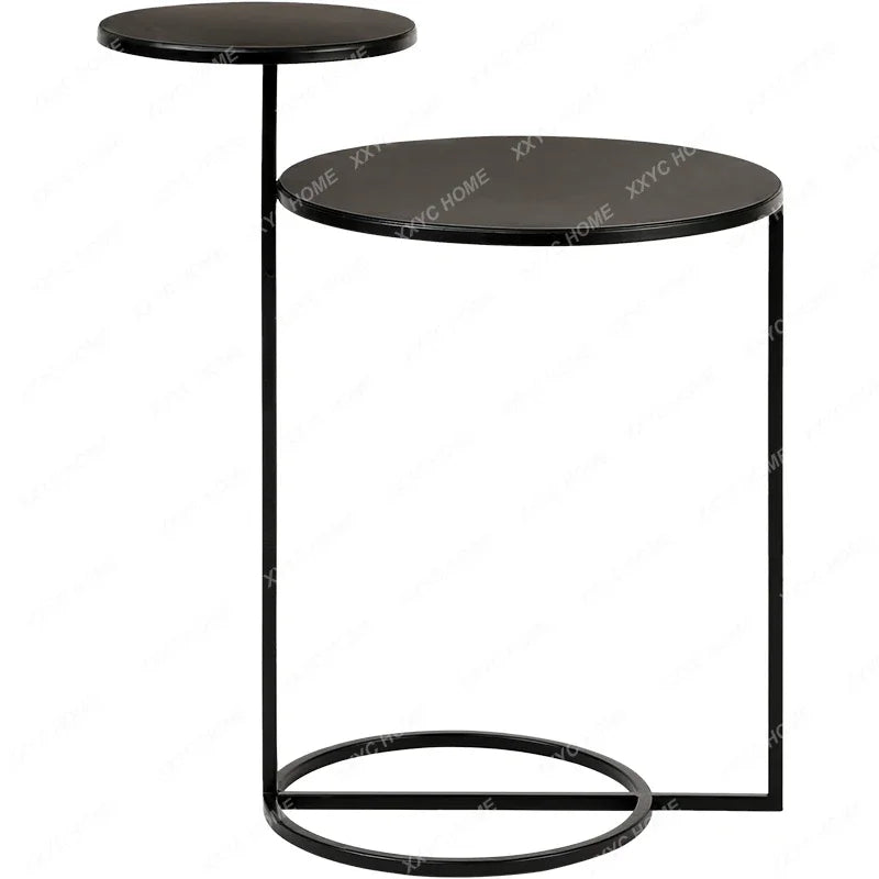 Nordic modern simple living room small coffee table wrought iron round sofa corner table creative bedside small table