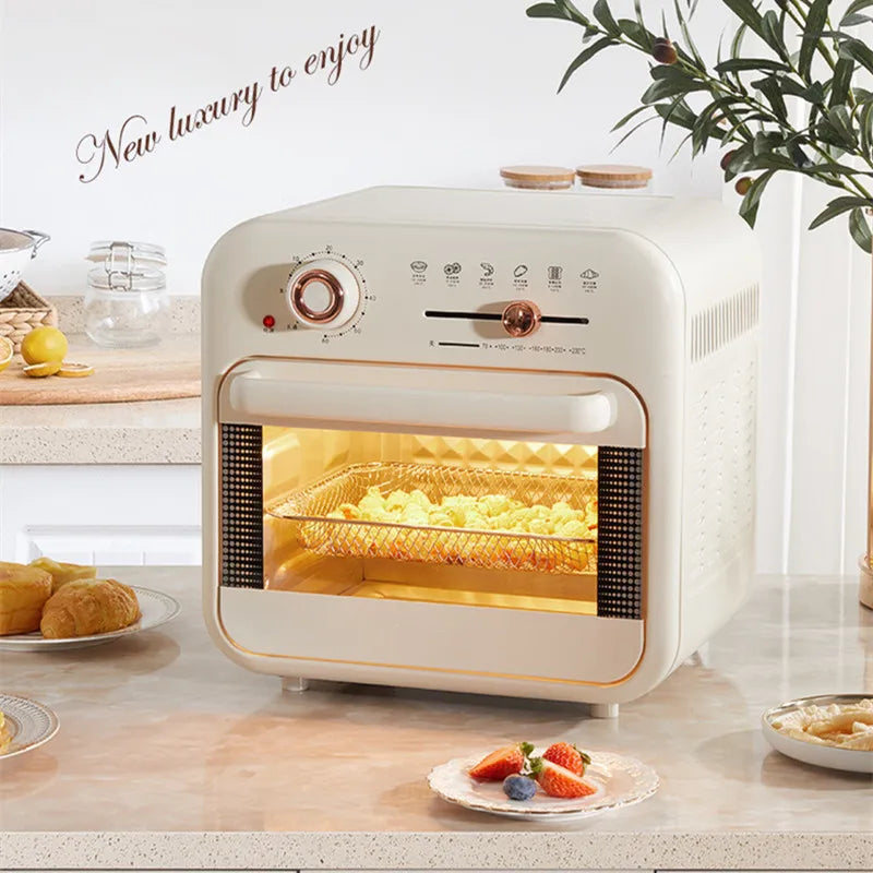 18L Air Fryer Electric Oven Slide Control Multi-Function Fried Oven Two-in-one Household Home Large Capacity White Meta