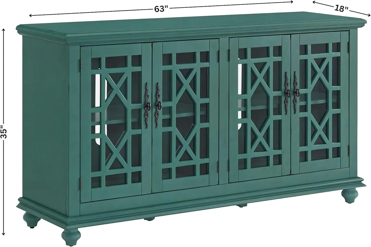 Svensson Home Elegant TV Stand, 63" W x 35" H, Antique Teal-Green