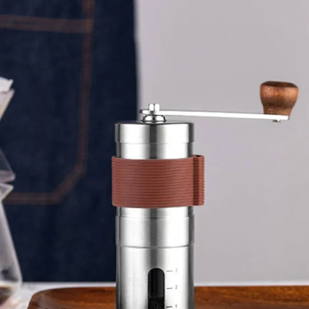 Premium Stainless Steel Manual Coffee Grinder With Scale Hand-cranked Coffee Machine Portable Adjustable Mini Coffee Grinder