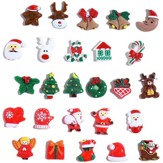 50 Pcs Charm Lucky Bag Resin Patch Christmas Tree Decorations DIY Crafts Embellishments for Phone Case Accessories