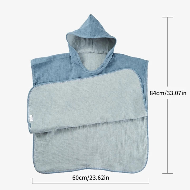 Breathable Bathrobe Soft Hooded Blanket Children Infant Poncho for Baby Newborn