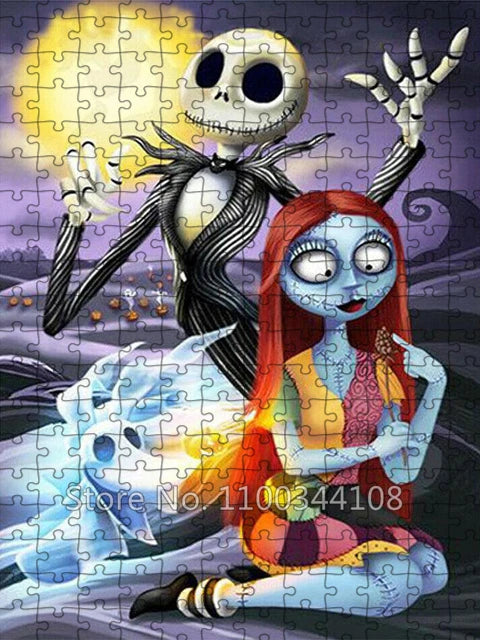 Nightmare Before Christmas Jigsaw Puzzles Disney Halloween Corpse Bride Ghost Wooden Puzzle for Adult Decompression Toys Games