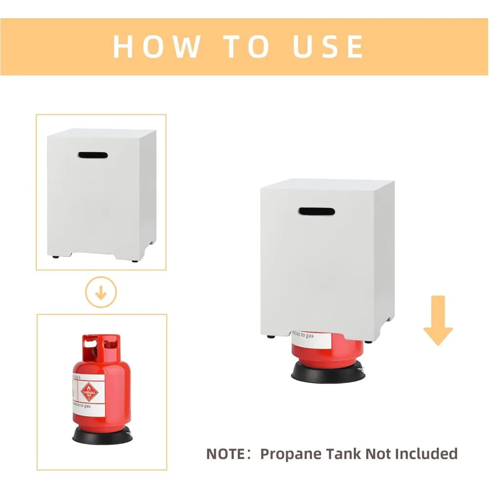 2-Piece 56" Outdoor Rectangle Propane Fire Pi,t Table with Tank Holder,  with Waterproof Cover,50,000 BTU Concrete Fire Table