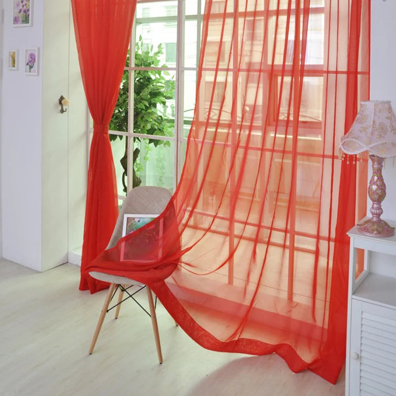 Tulle Curtains For The Kitchen Living Room Solid Sheer Curtains Tulle On The Windows Drapes Window Screen Dropshipping