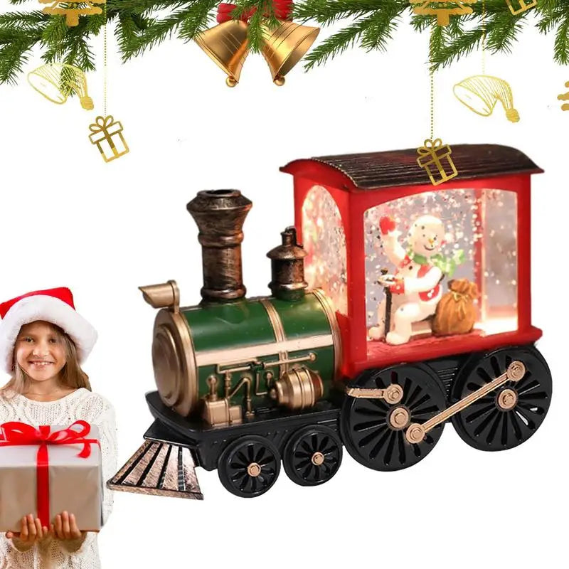 Snow Globe Christmas Decoration Interesting Light Up Train With Snowing Scene Seasonal Decors For Bedroom Study Room Garden Car