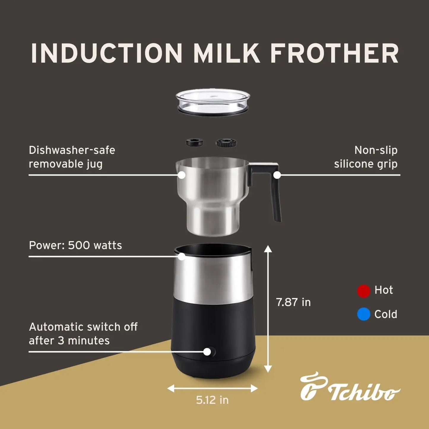 Espresso & Coffee Machine with Induction Milk for Rich, Creamy Froth, Built-in Grinder