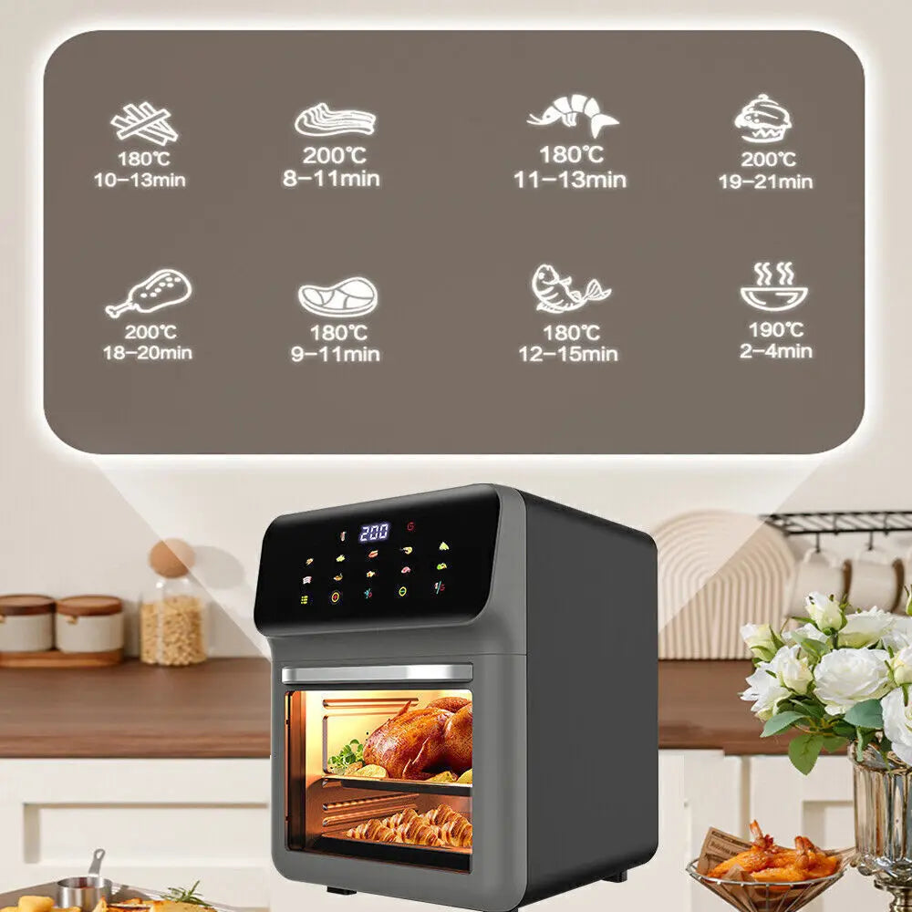 Air Fryer 10L Digital Kitchen Oven Oil Free Low Fat Healthy Frying Cooker 1400W