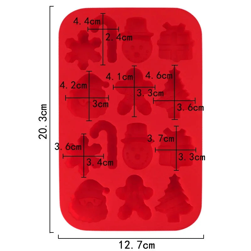 Christmas Silicone Chocolate Molds Candy Baking Moulds Handmade Snowflake Snowman Xmas Tree Gingerbread Man Santa Claus Mold