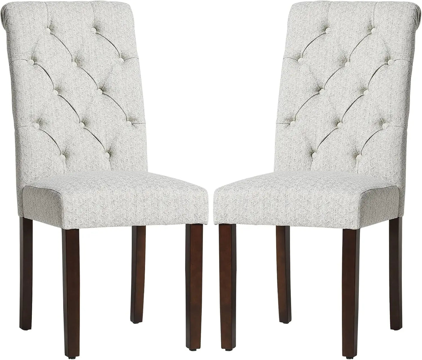 Tufted Dining Room Chairs Set of 2,Upholstered Fabric Side Stylish Kitchen Chairs with Solid Wood Legs and Padded Seat