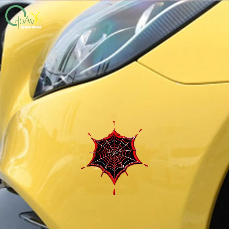 Hollow out car sticker Original spider web Halloween gothic punk classic texture concealer waterproof sticker