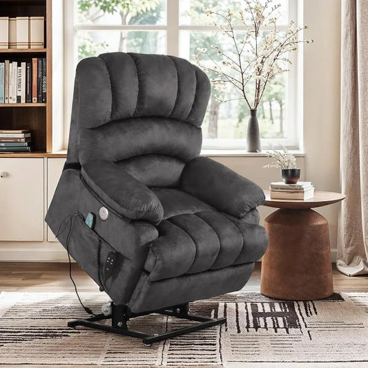 Recliner Chair for Adults, Dual Motor Oversized Chair, Power Lift Recliner Chair with Heating and Massage, Living Room Chairs