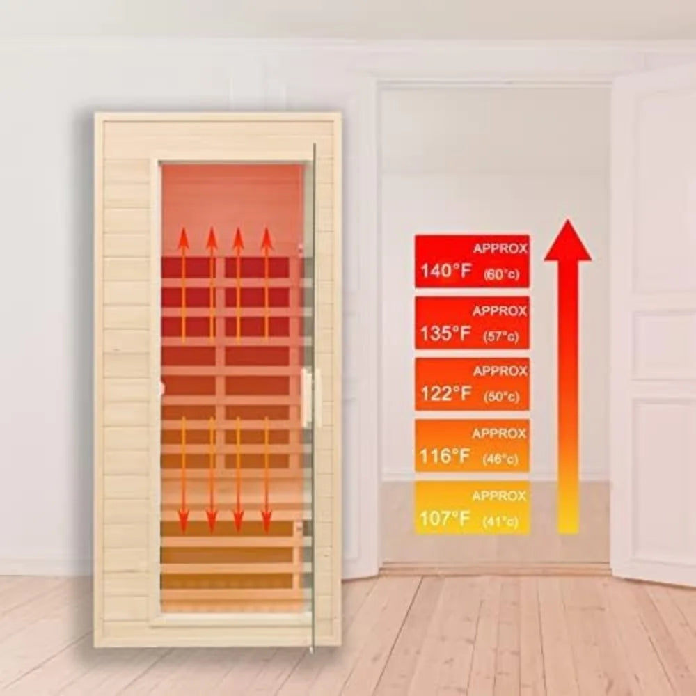 Sauna Room,de Infrarrojos Lejanos De Madera Hemlock,1200 Vatios, Infrarrojo Lejano EMF Bajo Con Bluetooth, LCD,sauna Casera