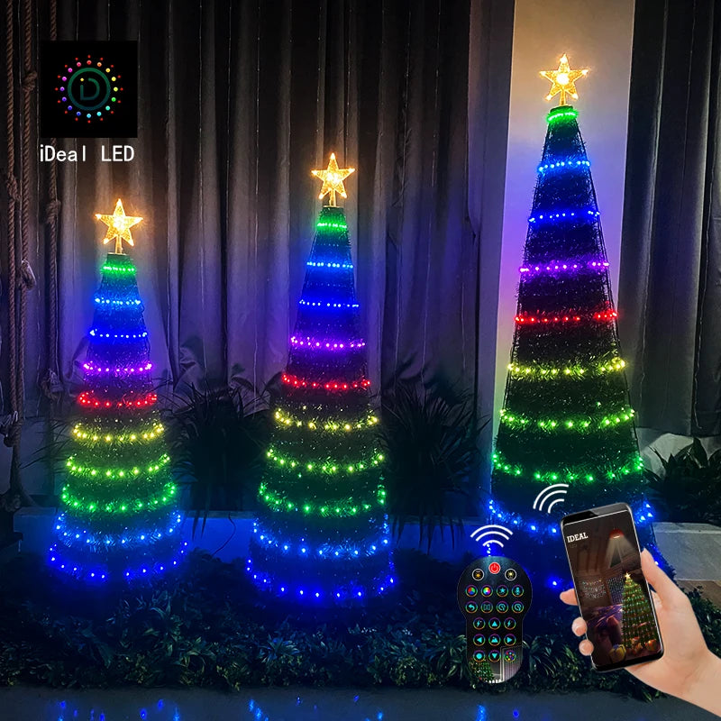 WS2812B Tuya Smart Christmas Tree Garland LED Fairy String Lights App Remote control DIY Picture Display Outdoor Wedding Party