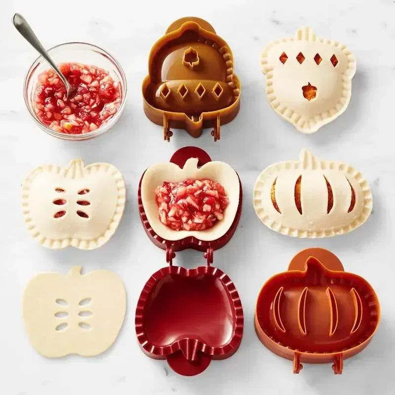 Fall Mini Hand Pie Molds Dough Presser Tools Halloween Christmas Pocket Pie Mould Apple Pumpkin and Acorn Shape Baking Tools