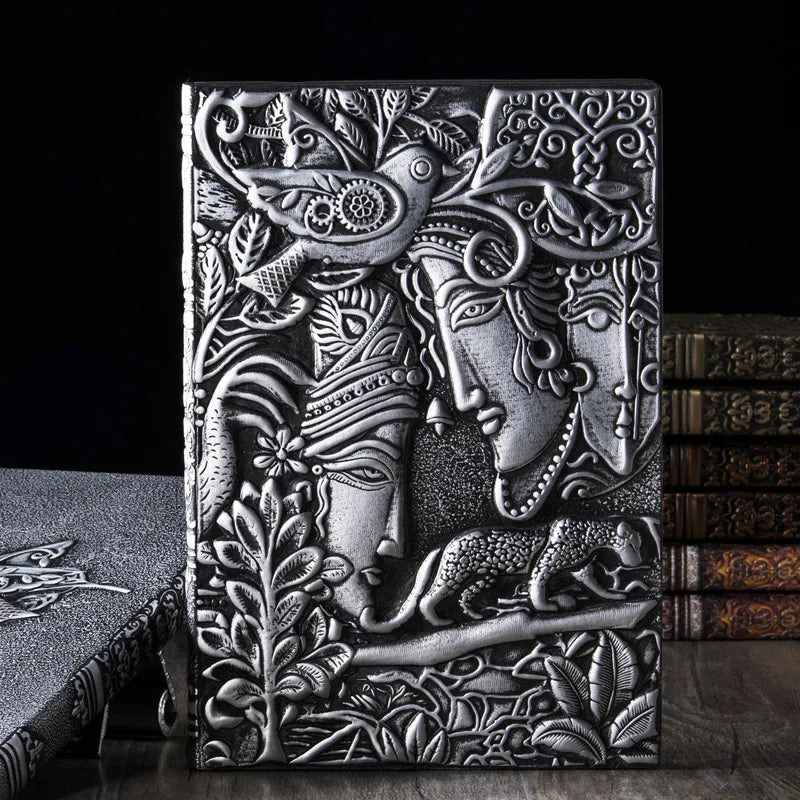 A5 Hardcover Notebook Vintage Legend Character Embossed Diary PU Notepad Travel Planner Journals Office School Stationery