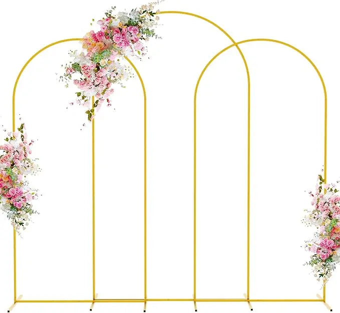 Wedding Arch Backdrop Stand Gold Metal Arch Stand Set of 2 for Birthday Party Wedding Ceremony Baby Shower Graduation Decoration