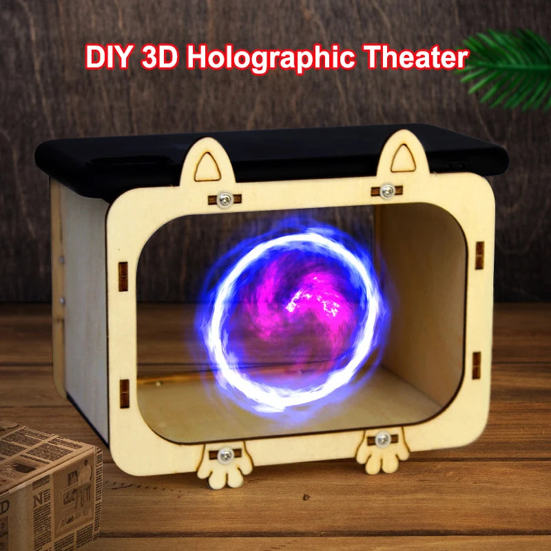 DIY 3D Holographic Theater Mobile Phone Projector Scientific Experiment Materials Children's Educational Technology Toys Gifts