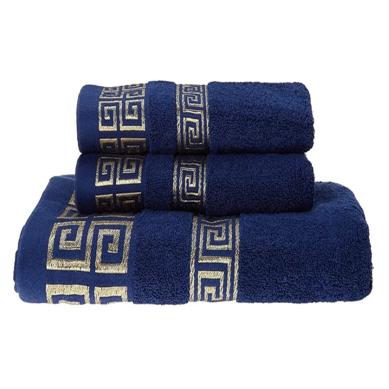 Set of 3 Thicker Bamboo Green Bath Beach Towel Set for Adults Face Hand Sport Towels Bathroom 35cmX75cm*2pcs And 70cmx140cm*1pcs