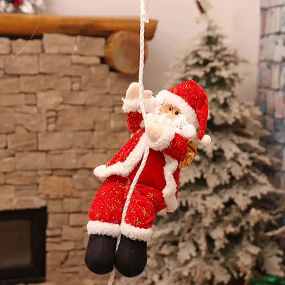 Xmas Tree Hanging Pendant Christmas Santa Claus Climbing Rope Christmas Decoration DIY Wedding Party Decor New Year navidad