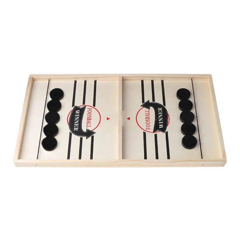 Large Fast Sling Puck Game Wooden Desktop Ice Hockey Table Game, Chess, Foosball