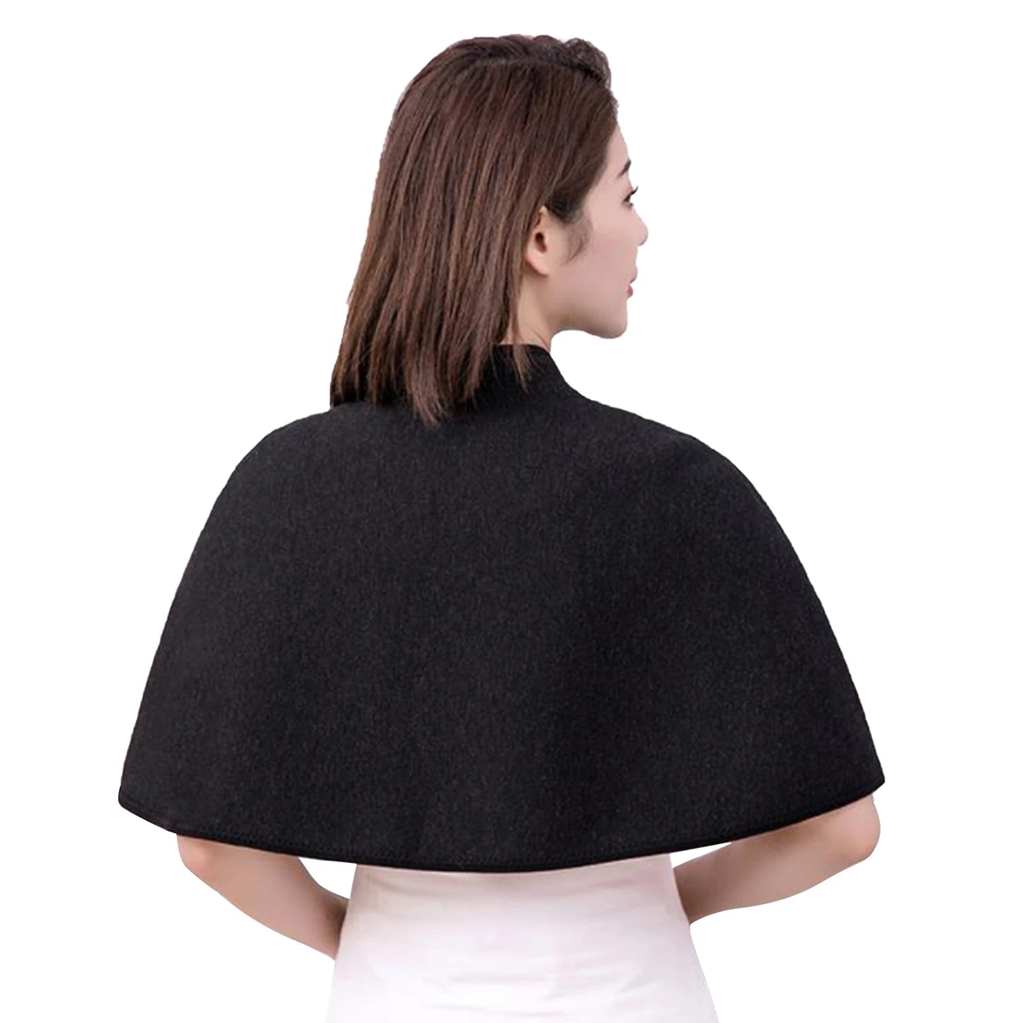 Keep Warm Shoulder Brace Winter Faux Lamb Wool Shoulder Protective Shawl Neck Back Warmer Wrap Cape for Old People, Maternity, W