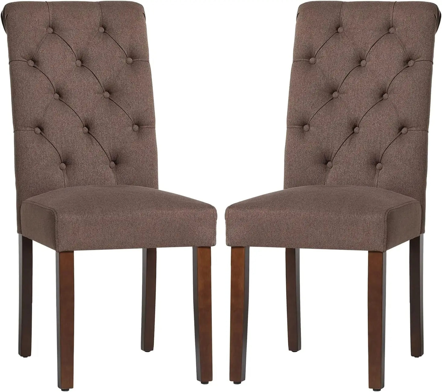 Tufted Dining Room Chairs Set of 2,Upholstered Fabric Side Stylish Kitchen Chairs with Solid Wood Legs and Padded Seat