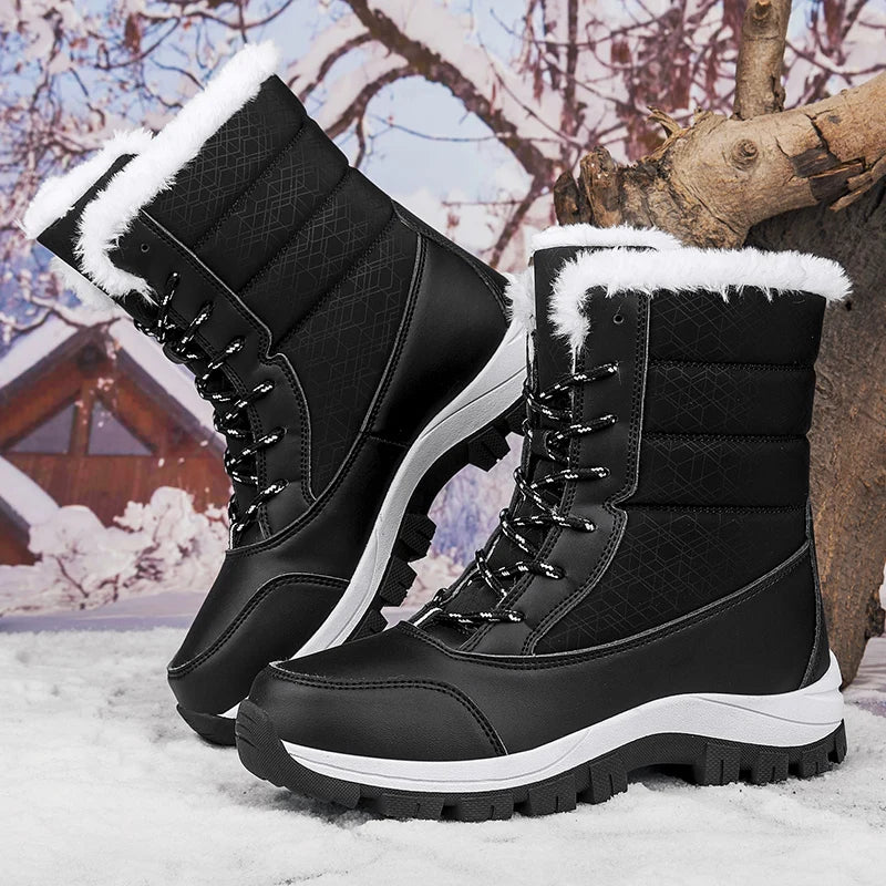 Winter Brand Women's Boots Plush Snow Boots Outdoor Non-slip Sneakers Women Warm  Waterproof Boots Fashion Casual Designer Shoes