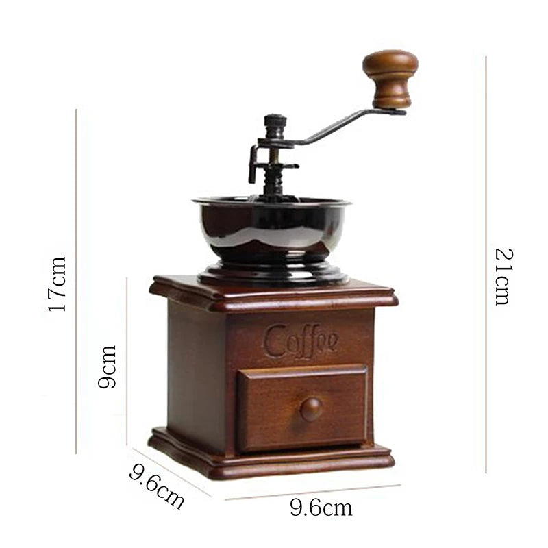 Brown Coffee Grinder Mini Wooden Hand Manual Handmade Coffee Bean Burr Grinders Mill Kitchen Tool Grinders