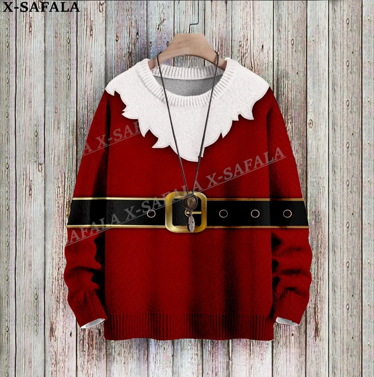 Santa Claus Funny Christmas Gift Cosplay Ugly Christmas Knit Sweaters Christmas Gift Jumpers Tops Couple Party Unisex Casual-4