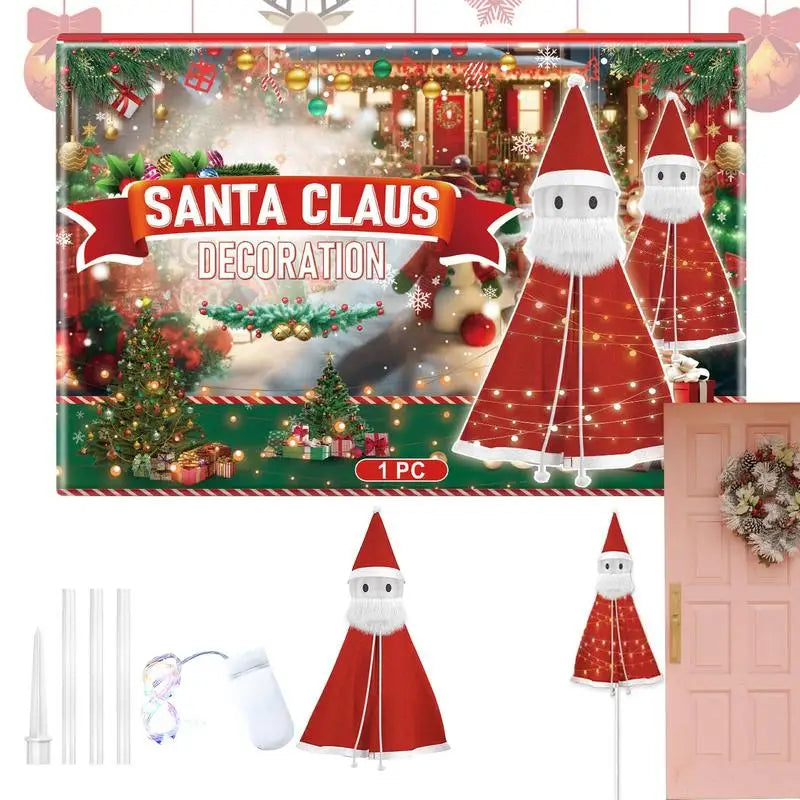 Lighted Santa Claus Decorative Christmas Santa Yard Signs Waterproof Pathway Lights Outdoor Lawn Stakes Patio Decor For Holiday