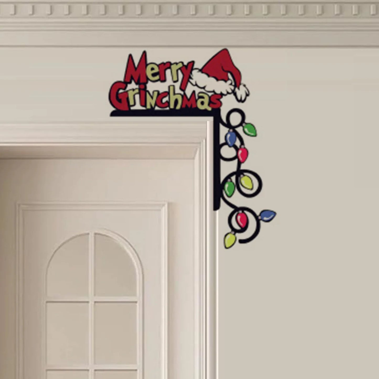 Alluring Christmas Light Garland Door Decoration – Charming Home Decor Unencumbered by Electricity or Feathers