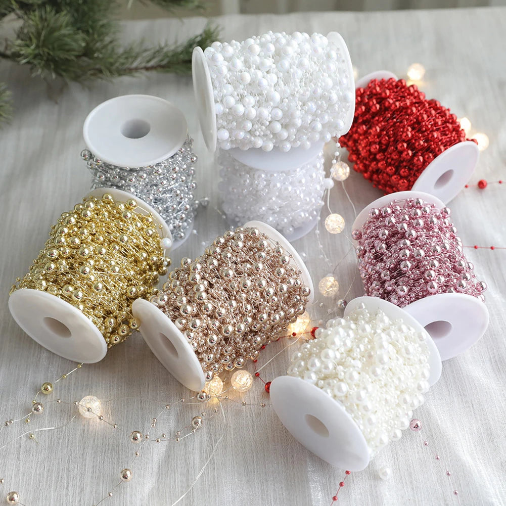 10m Christmas Tree Beads Garland Artificial Beads Trim Garland Decor For Festival Party Wedding Christmas Tree Halloween