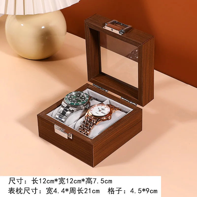 Wooden Jewelry Display Box with Cover Watch Bracelet Storage Display Box Watch Organizer Collection Box