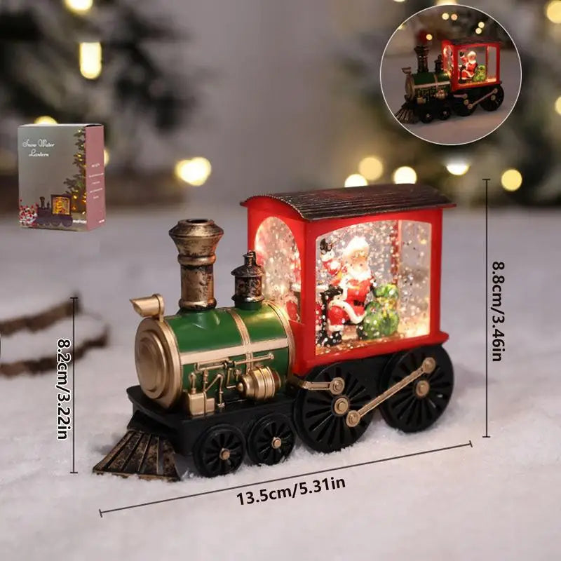 Snow Globe Christmas Decoration Interesting Light Up Train With Snowing Scene Seasonal Decors For Bedroom Study Room Garden Car