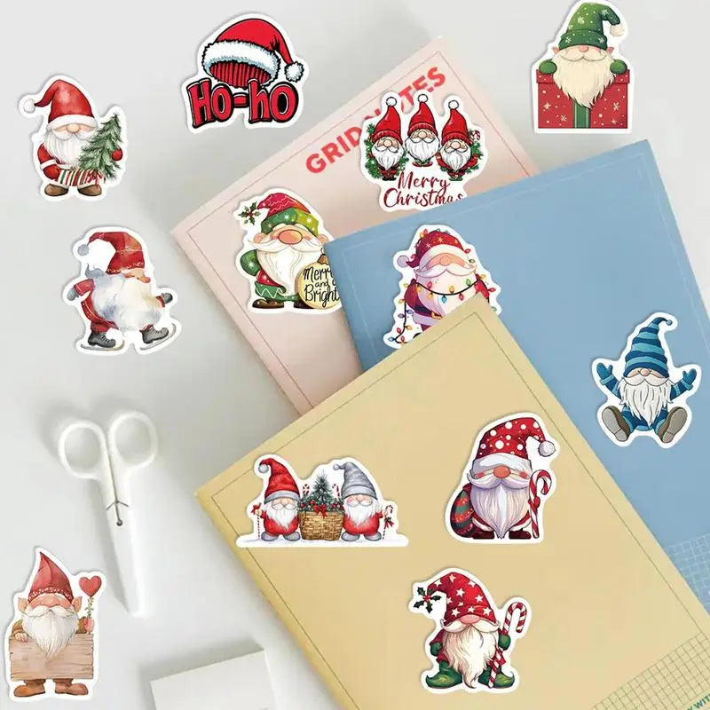 Gnome Stickers For Kids Scrapbook Stickers Christmas Stickers Waterproof Stickers Christmas Gnomes Wall Decor Holiday Stickers