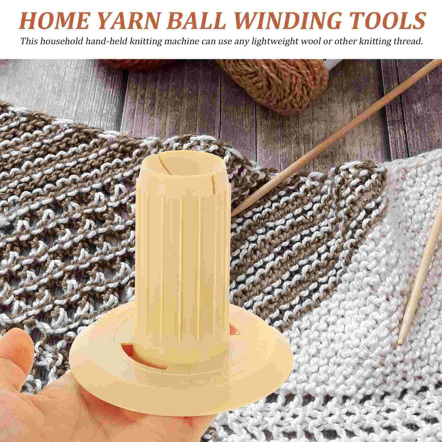 2 Pcs Winding Machine Bobbins Portable Yarn Ball Winder Playset Accessories Manual Wool Crochet Knitting Supplies Spool Knitter