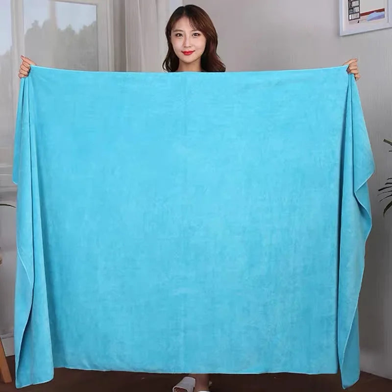 super large smooth and soft double-sided quick-drying microfiber bath towel thickened non-linting towel Sports beauty bath towe