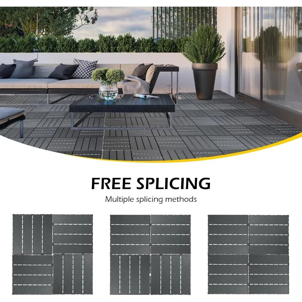 Garden flooring, 60 square feet of plastic interlocking tiles, 60 packs, 12 "x12" outdoor waterproof flooring, garden flooring