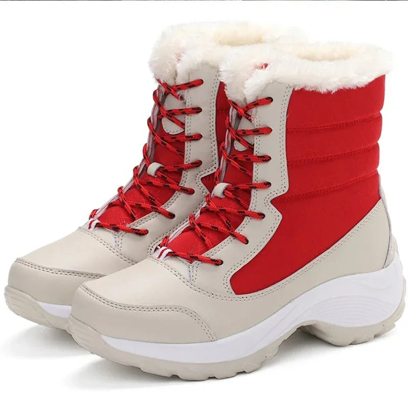 Women Boots Winter Platform Heels Snow Boots for Wamen 2023 Trend Fur Warm Ankle Boots Female Plush Winter Waterproof Shoes