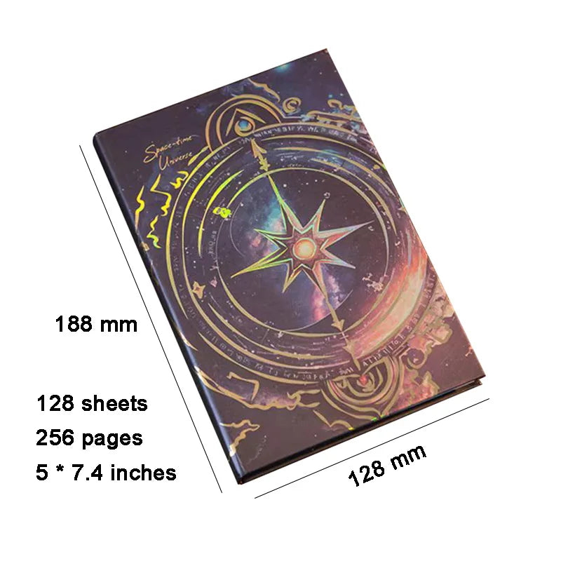 Cosmic Clock Series Retro Notebook Full Color Page Beautiful Starry Sky Illustration Hardcover Diary Student Notepad