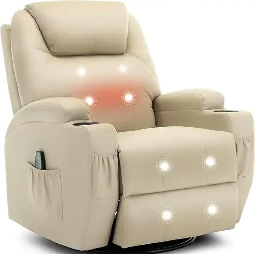 Recliner Chair,Rocking Chair with Massage and Heat,360° Swivel Recliner Chairs for Adults,for Bedroom,Nursery,Living Room Chairs