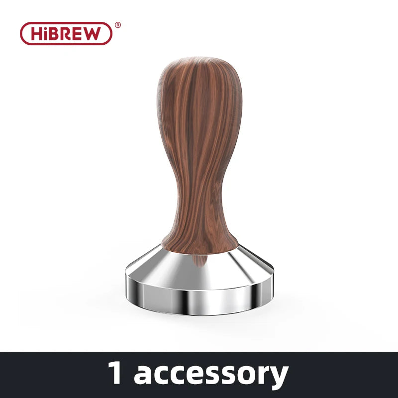 HiBREW H7A & H7 Espresso Barista Pro 58mm Bottomless Coffee Powder Handle Portafilter 304 stainless steel Tmaper Distributor