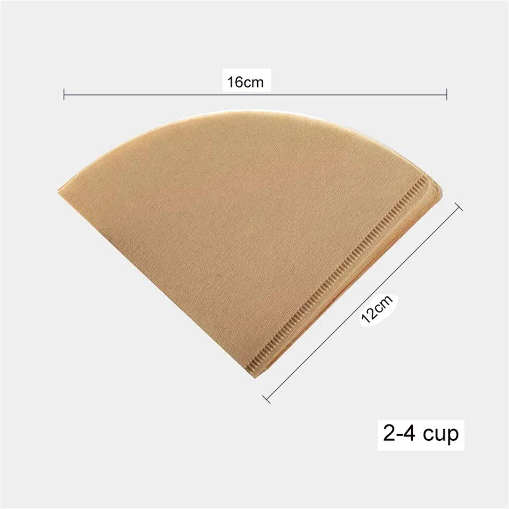 100pcs Coffee Filter Paper V-Shaped Wood Pulp Drip Paper Cone Coffee Strainer Bag Espresso Tea Infuser Accessories