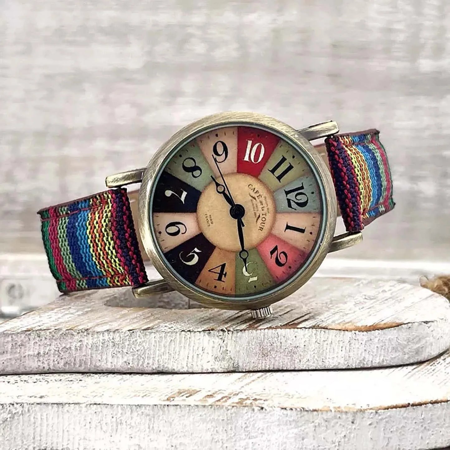 Watches For Women With Multicolour Rainbow Pattern Men Hand Band Watches For Women