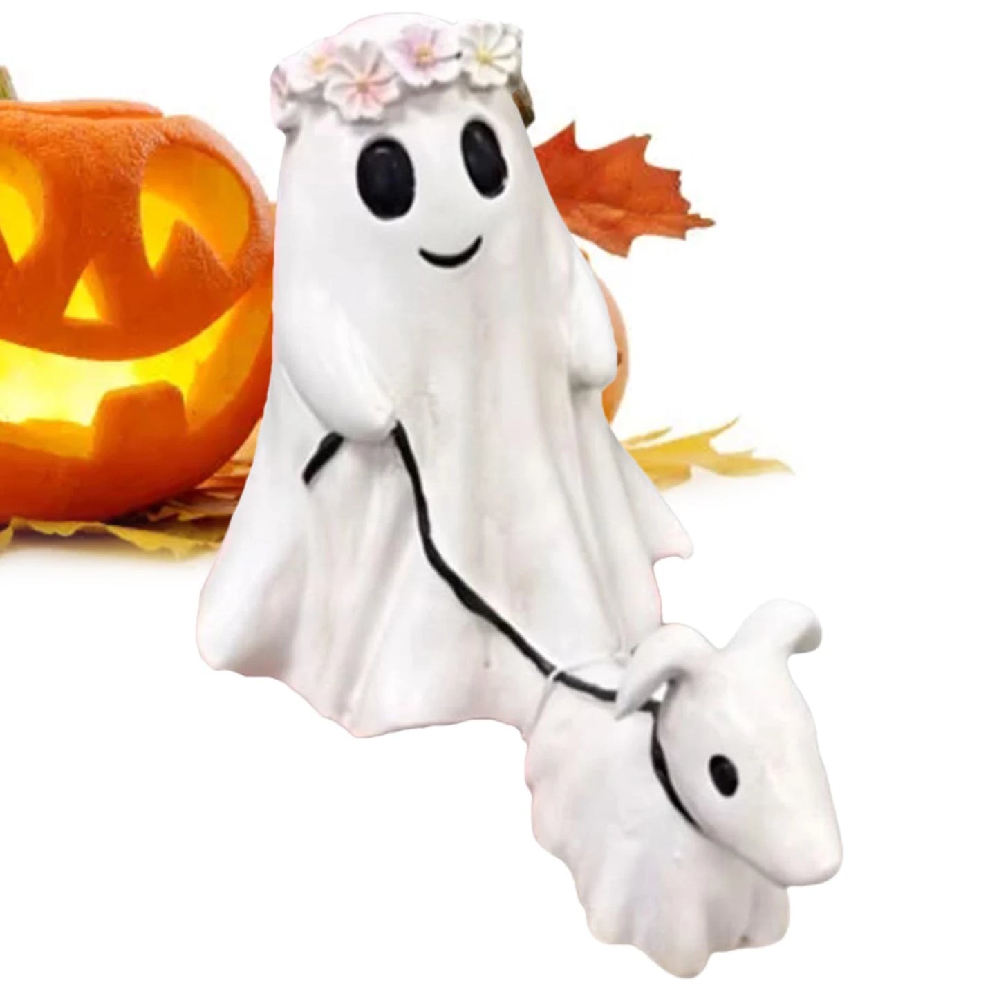 Ghost Walking Dog Statue Halloween Ghost Walking Dog Statue Halloween Creative Ghost Walking His Ghost Dog Desk Decoration